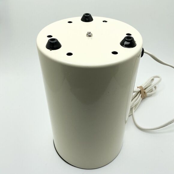 Vintage 1980s Modernist Cylinder Accent Uplight Lamp White Metal | Space Age - Picture 4 of 6